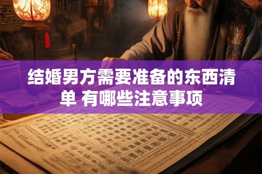 结婚男方需要给女方准备什么东西 五金有讲究吗