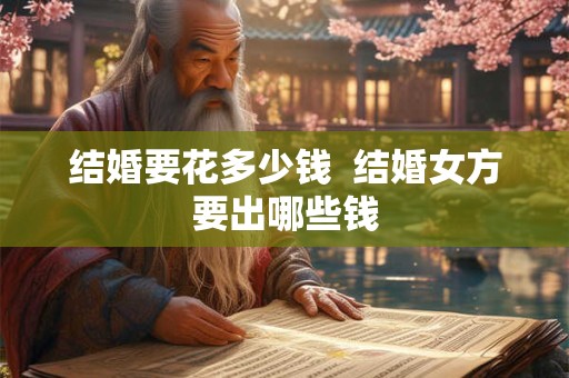 结婚要花多少钱  结婚女方要出哪些钱