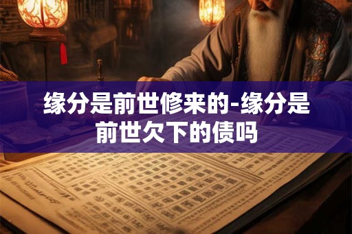 缘分是前世修来的-缘分是前世欠下的债吗