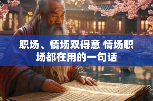 职场、情场双得意 情场职场都在用的一句话