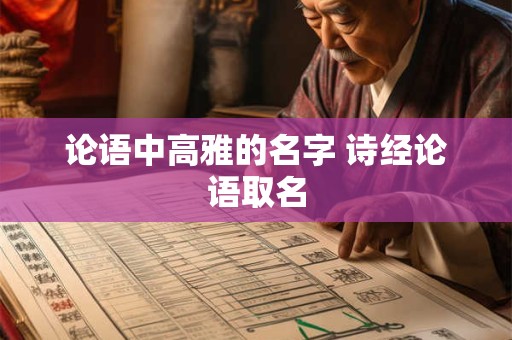 论语中高雅的名字 诗经论语取名