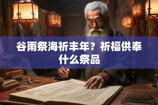 谷雨祭海祈丰年？祈福供奉什么祭品
