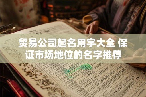 贸易公司起名用字大全 保证市场地位的名字推荐