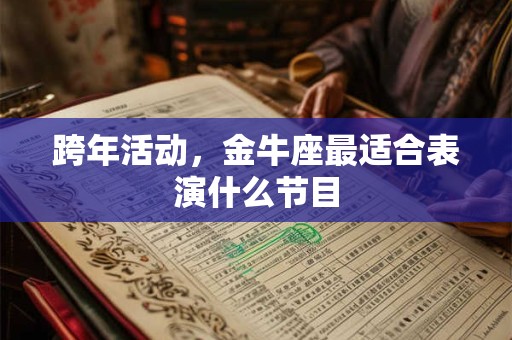 跨年活动，金牛座最适合表演什么节目