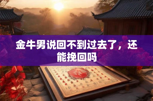 金牛男说回不到过去了，还能挽回吗