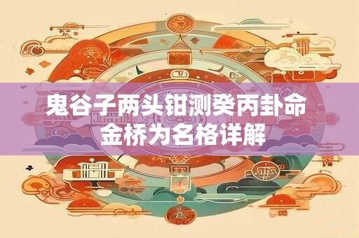 鬼谷子两头钳测癸丙卦命  金桥为名格详解