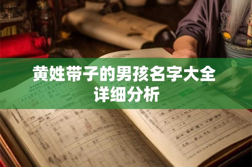 黄姓带子的男孩名字大全 详细分析