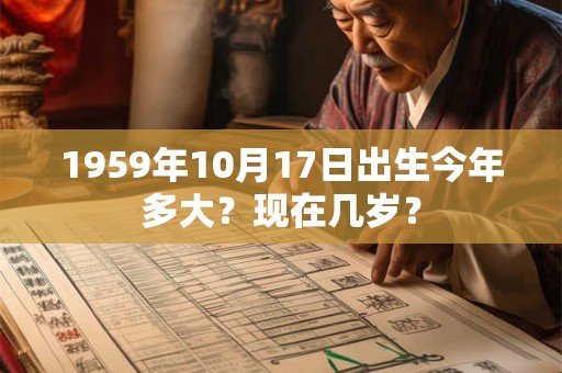 1959年10月17日出生今年多大？现在几岁？