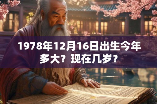 1978年12月16日出生今年多大？现在几岁？