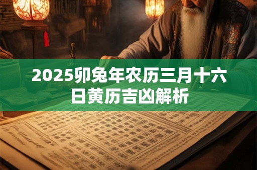 2025卯兔年农历三月十六日黄历吉凶解析