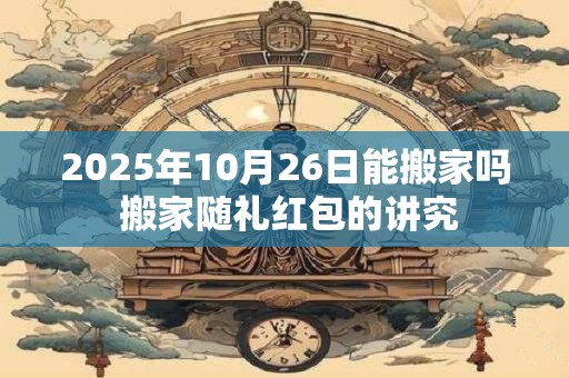 2025年10月26日能搬家吗 搬家随礼红包的讲究