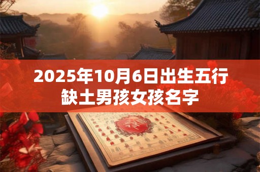 2025年10月6日出生五行缺土男孩女孩名字