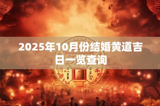 2025年10月份结婚黄道吉日一览查询