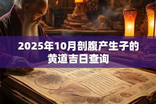 2025年10月剖腹产生子的黄道吉日查询