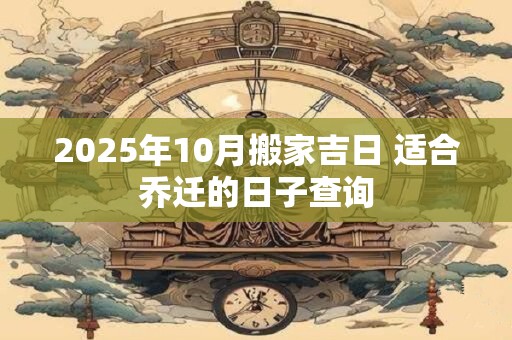 2025年10月搬家吉日 适合乔迁的日子查询