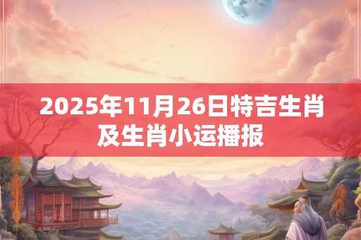 2025年11月26日特吉生肖及生肖小运播报