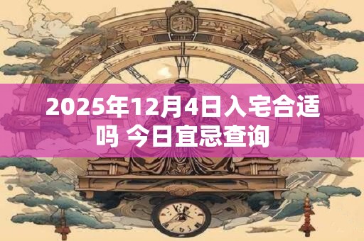 2025年12月4日入宅合适吗 今日宜忌查询