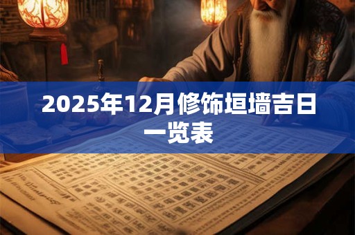 2025年12月修饰垣墙吉日一览表