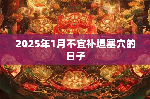 2025年1月不宜补垣塞穴的日子