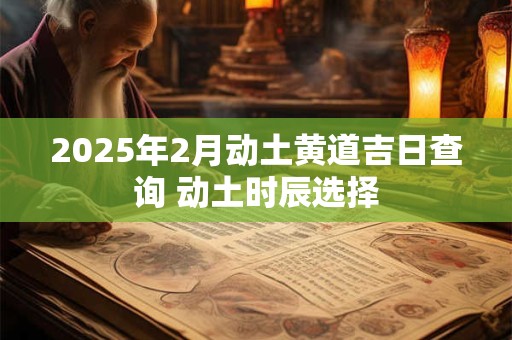 2025年2月动土黄道吉日查询 动土时辰选择