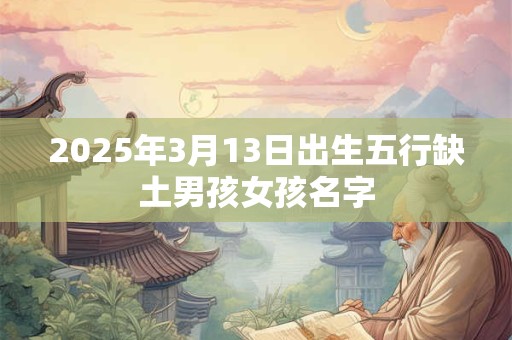 2025年3月13日出生五行缺土男孩女孩名字
