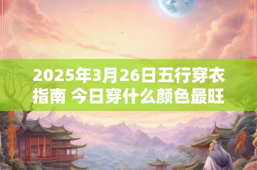 2025年3月26日五行穿衣指南 今日穿什么颜色最旺运