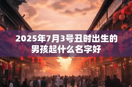 2025年7月3号丑时出生的男孩起什么名字好