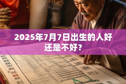 2025年7月7日出生的人好还是不好？