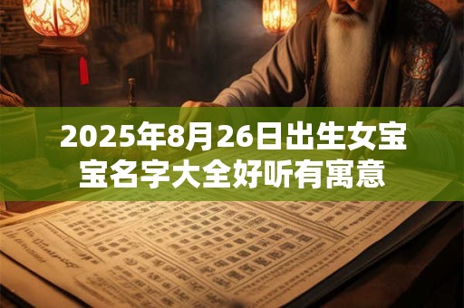 2025年8月26日出生女宝宝名字大全好听有寓意