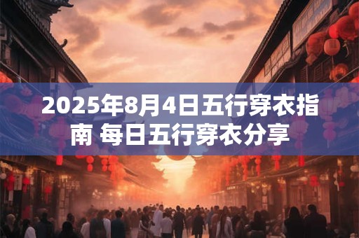 2025年8月4日五行穿衣指南 每日五行穿衣分享