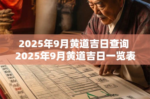 2025年9月黄道吉日查询 2025年9月黄道吉日一览表