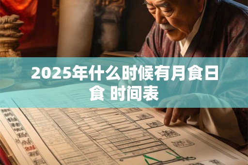 2025年什么时候有月食日食 时间表
