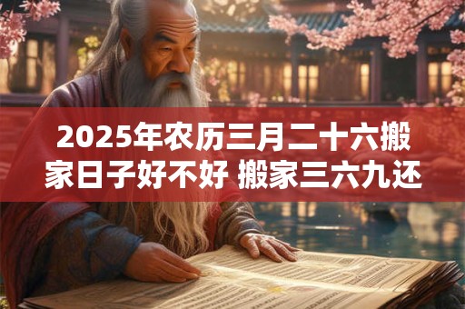 2025年农历三月二十六搬家日子好不好 搬家三六九还是二五八好