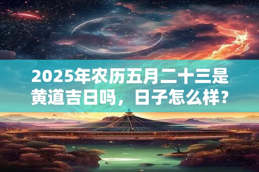 详细阅读:2025年农历五月二十三是黄道吉日吗,日子怎么样? 2025年农历五月二十三是黄道吉日吗,日子怎么样?