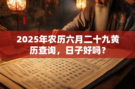 2025年农历六月二十九黄历查询，日子好吗？