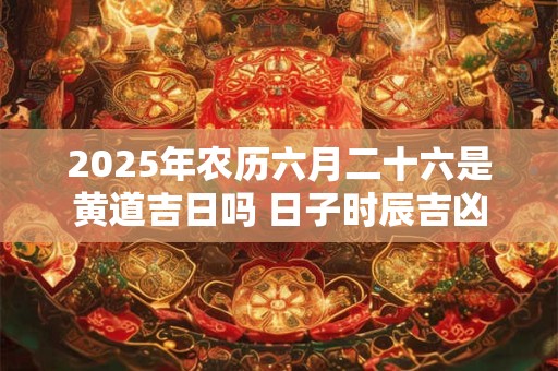 2025年农历六月二十六是黄道吉日吗 日子时辰吉凶