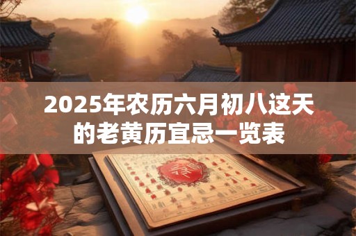 2025年农历六月初八这天的老黄历宜忌一览表