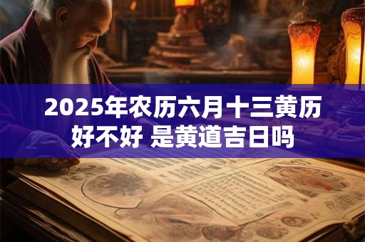 2025年农历六月十三黄历好不好 是黄道吉日吗