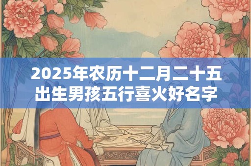 2025年农历十二月二十五出生男孩五行喜火好名字