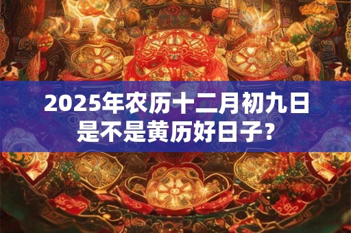 2025年农历十二月初九日是不是黄历好日子？