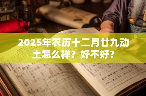2025年农历十二月廿九动土怎么样？好不好？