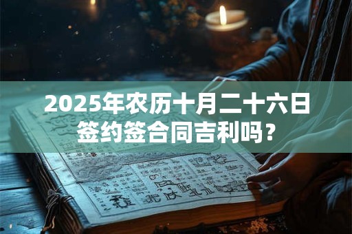 2025年农历十月二十六日签约签合同吉利吗？