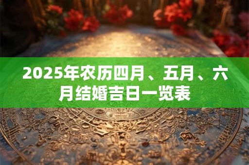 2025年农历四月、五月、六月结婚吉日一览表