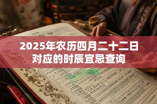 2025年农历四月二十二日对应的时辰宜忌查询