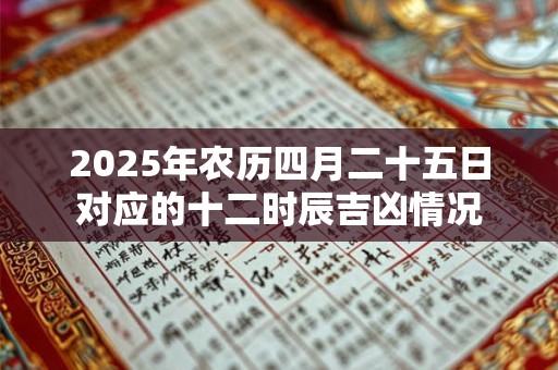 2025年农历四月二十五日对应的十二时辰吉凶情况