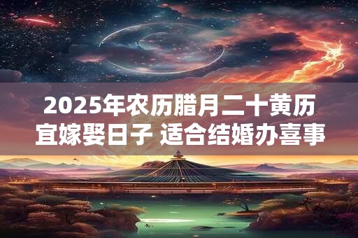 2025年农历腊月二十黄历宜嫁娶日子 适合结婚办喜事吗