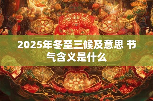 2025年冬至三候及意思 节气含义是什么