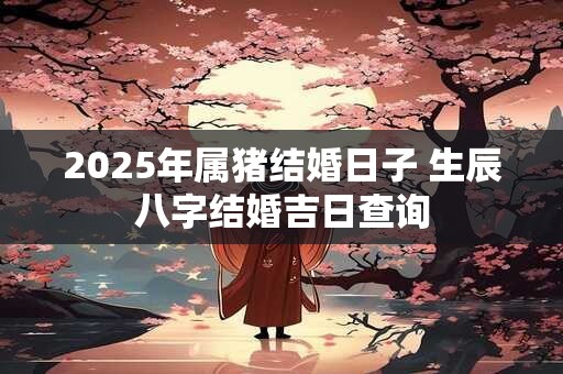 2025年属猪结婚日子 生辰八字结婚吉日查询