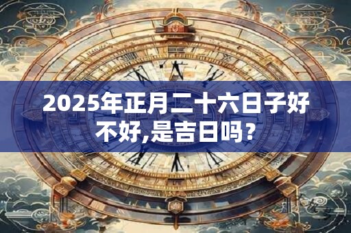 2025年正月二十六日子好不好,是吉日吗？