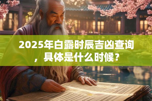 2025年白露是农历几月几日？白露节气如何养生？